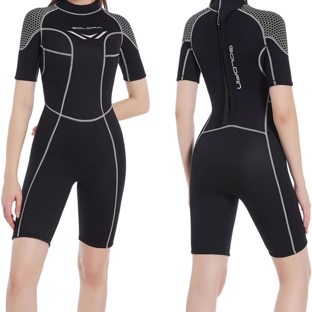 Goldfin Women Wetsuit With Back Zip for Water Sports, 3mm Neoprene